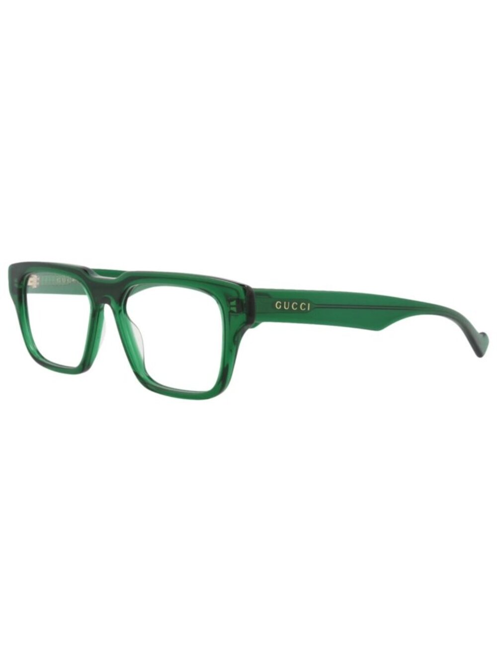 New Gucci Women's Eyeglasses Square Rectangle Acetate Frame Mens Green Green